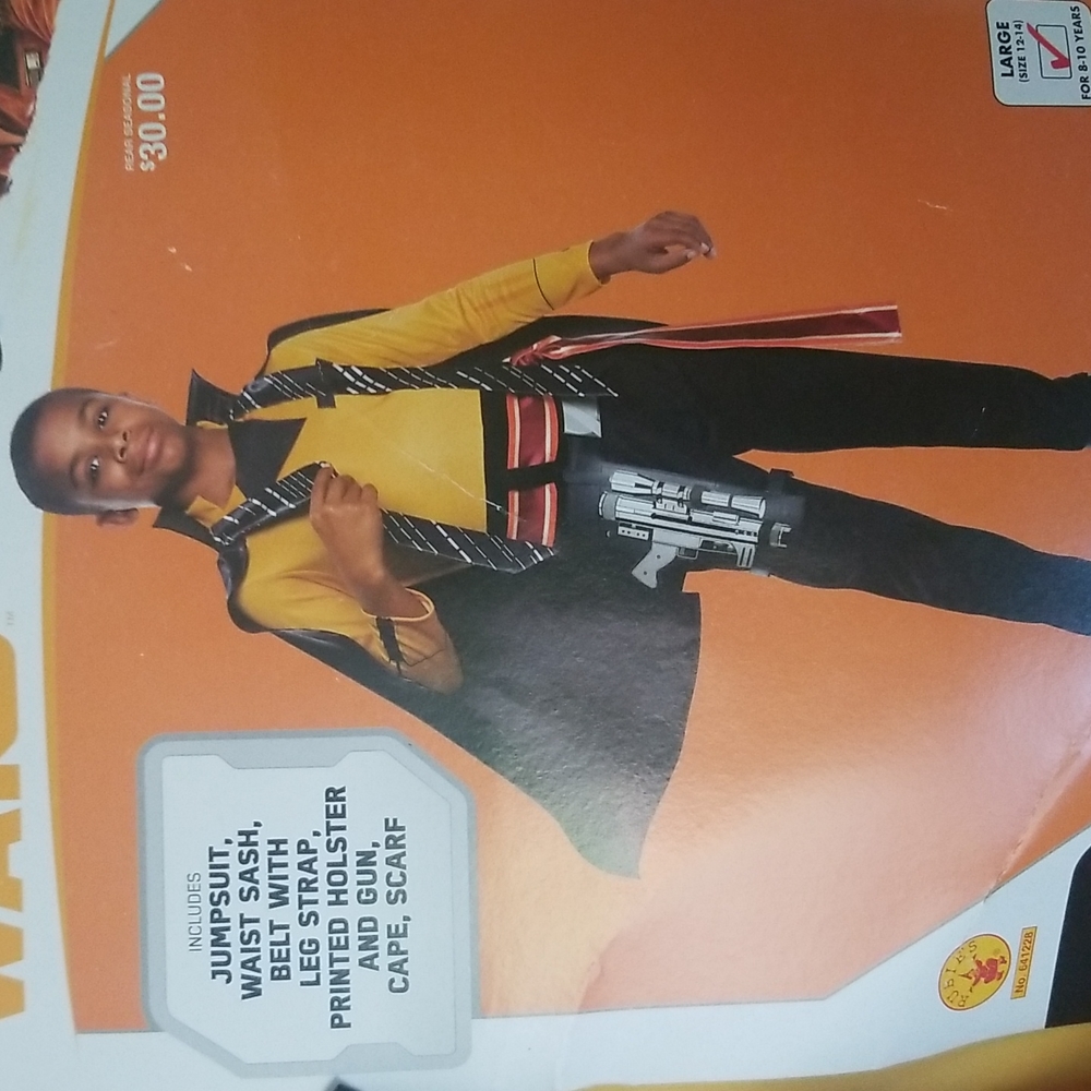 Star Wars Lando Calrissian kids costume L 12-14 age 8-10 NWT Halloween Costume